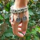thumbnail image 3 of turco Boho moneda Tribal declaración tobilleras cadena Plata Hugo Pulsera de Behomia Coin, 3 of 7