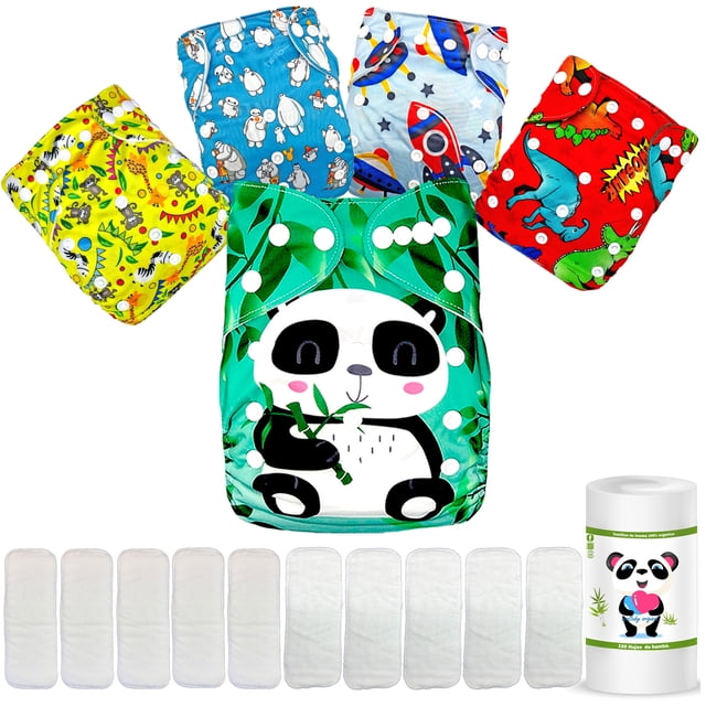 Pañal de tela lavable para Bebés Reutilizable Ecobaby Original Nocturno Pack 16 Ecobaby Original Estampado