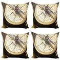 thumbnail image 1 of Compass Throw Pillow Cushion Case Pack of 4, Detailed Close up Photo of Retro Navigation Tool Journey Adventure Themed Print, Modern Accent Double-Sided Print, 4 Sizes, Multicolor, by Ambesonne, 1 of 2