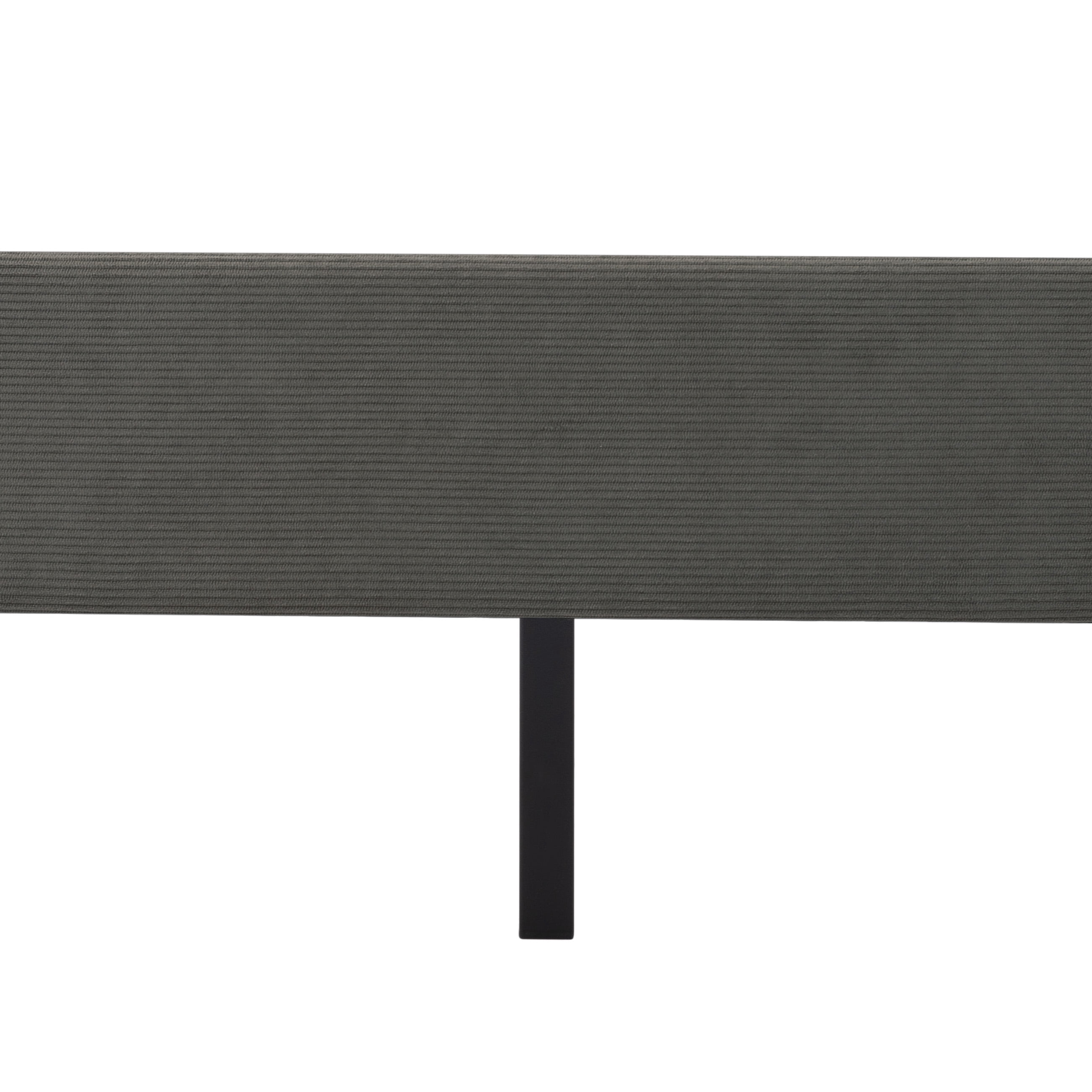 Gewnee Full Size Bed Frame,Upholstered Platform Bed Frame with Corduroy Headboard,Wood Platform Bed,No Box Spring.Gray