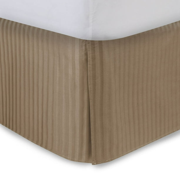 Camel Bed Skirt King 21 Inch Drop Tailored Pleated Striped Bedskirt Dust Ruffle With Split Corners And Platform Solid Poly Cotton 300tc Fabric Com Camel Bed Skirt King 21 Inch, 21 Inch Drop King Size Bed Skirt