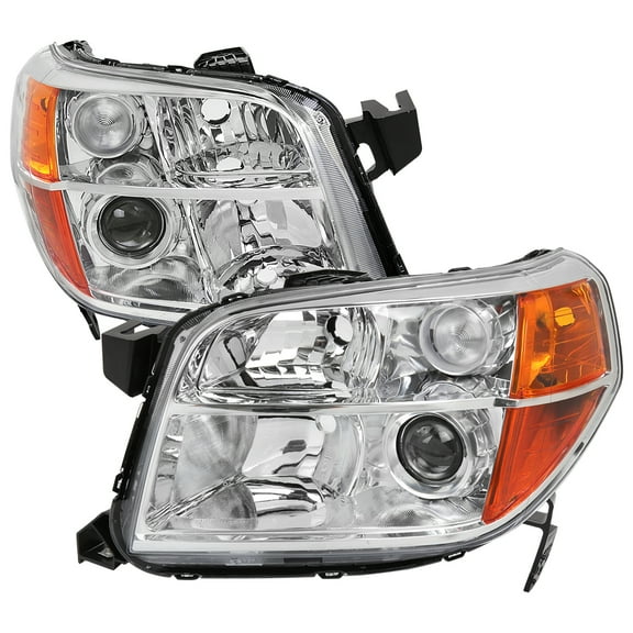 Projector Style Headlights (Chrome Housing/Clear Lens) Made for and Compatible with 2006-2008 Honda Pilot