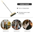 thumbnail image 2 of Solid Wood Bristle Broom Soft Hair Stainless Steel Handle Floor Sweeper Outdoor Carpet Brush, 2 of 6