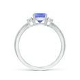 thumbnail image 2 of ANGARA Natural Cushion 1.05 ct Tanzanite Split Shank Ring with Rope Detailing in 14K White Gold for Women (Size-6mm) | December Birthstone, Anniversary Jewelry Gift for Women | Natural Tanzanite Ring, 2 of 8
