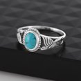 thumbnail image 7 of Natural Turquoise Oval Cabochon Ring in 925 Oxidized Sterling Silver | Handmade Bezel Setting | 1.07 Ct Blue Gemstone (7), 7 of 7