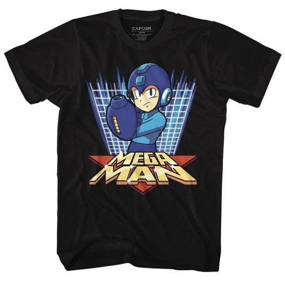 Mega Man Megagrid Black Adult T-Shirt