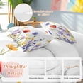 thumbnail image 2 of Pastoral Flowers Duvet Cover Set King Size, Colorful Floral Plants Leaves Watercolor 4 Piece Soft Microfiber Bedding Set with 1 Duvet Cover, 1 Flat Sheet, 2 Pillowcases, 2 of 9
