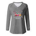thumbnail image 5 of EchfiProm Womens Christmas Tops Gray Holiday V Neck Long Sleeve Christmas Tree Xmas T Shirts for Women, 5 of 6