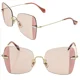thumbnail image 3 of MIU MIU Runway MU50WS Pink Crystal Strass Gold Butterfly Rimless Sunglasses 50W, 3 of 6