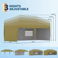 thumbnail image 2 of 10'x20' Waterproof Pop-Up Canopy Tent - Portable Instant Party Gazebo with 4 Sidewalls & 12 Stakes | Heavy-Duty Outdoor Event Tent for Weddings, Backyard, Camping & Markets, 2 of 6
