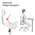 thumbnail image 4 of Saddle Chair Salon Stool Rolling Ergonomic Saddle Stool with Soft Comfortable Cushion and Wheels Hydraulic Adjustable Stool for Home Office Dental Tattoo Salon Shop Use White, with Backrest, 4 of 16
