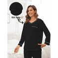 thumbnail image 5 of ANLIQI Women's Pajama Sets 100% cotton Long Sleeve Shirt and Pants Sleepwear Nightwear Soft Pjs Lounge Sets(Black, Medium), 5 of 8