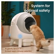 els pet Orbitie Wide Opening Self Cleaning Cat Litter Box, Automatic Cat Litter Box with App Control, Odor-Control and Dual Safety Protection