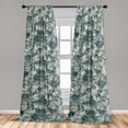 thumbnail image 2 of Nature Window Curtains, Abstract Theme Floral Silhouette Pattern With Brush Strokes Print Artwork, Lightweight Decor 2-Panel Set with Rod Pocket, Pair of - 28"x95", Pale Sage Green Ivory, by Ambesonne, 2 of 3