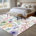 thumbnail image 4 of 5'x7' Area Rugs for Living Room Bedroom, Colorful Spring Floral Washable Rug Carpet Runner Indoor Outdoor, Farmhouse Flowers Modern Art Non Slip Floor Mats Area Rug for Kitchen, Nursery, 4 of 8