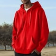 thumbnail image 2 of Hoodies,Mens Hoodie Long Sleeve Casual Hooded Sweatshirt Fashion Drawstring Design With Pocket for Daily Use,Hoodies for Men,Red,4XL, 2 of 4