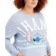 thumbnail image 2 of HYBRID APPAREL T-Shirt Graphique à Manches Longues Col Rond Bleu Clair pour Femmes Plus 3X, 2 of 3