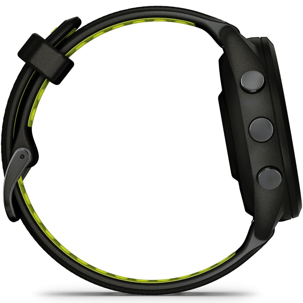 Garmin 010-02810-03 Forerunner 265S GPS Smartwatch, Black/Amp Yellow Bundle with Workout Cooling Sport Towel + Deco Essentials Wearable Commuter Front & Rear Safety Light