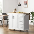 thumbnail image 2 of Soges 43" Kitchen Island with 3 Drawers Kitchen Cart with Foldable Countertop and Adjustable Shelves, 2 of 6
