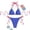 Blue, variant on Women's Bikini Swimsuits, Plaid Strapless Cup Tie Side Two Piece Bikini Summer Swimwear Blue L