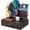 Brown, variant on Rustic Wooden Phone Stand Organizer with Drawer Storage, Brown