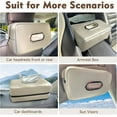 thumbnail image 2 of Noaman Car Tissue Holder for Backseat, Rectangular PU Leather Tissue Box Organizer for Cars, SUVs & Trucks, Black, 2 of 12