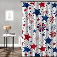 thumbnail image 2 of Shiartex American Flag Shower Curtain, 4th of July Shower Curtain, Independence Patriotic Day Shower Curtains for Bathroom, Blue Red Stars Waterproof Fabric Shower Curtain with Hooks White, 2 of 7