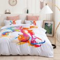 thumbnail image 2 of 3D Graffiti Abstract Sports Colorful Basketball Player Quilt Cover Set Bedding, 2 of 10