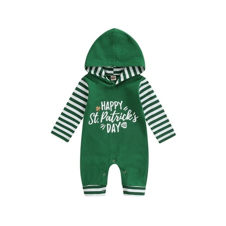 

Sunisery Newborn Baby Boys Girls Rompers Irish Festival Element Long Sleeve Jumpsuits