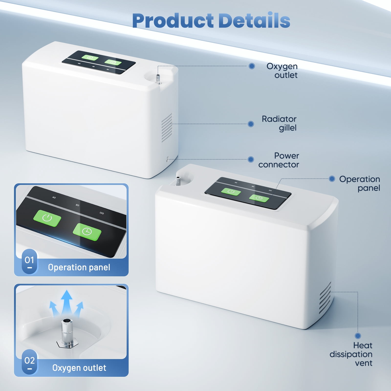 MINI ~ 3LOxygen&generator Tube &filters 𝗐𝗂th Accessories-(4Hrs) Quiet(All-Age Use) Concentrator de oxigeno for Travel use,3.3𝑙𝑏𝑠
