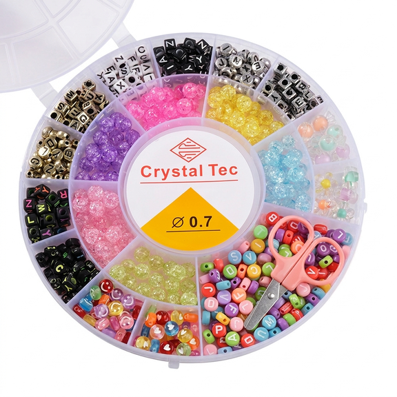 ROSEXIXI Bracelet Making Kit DIY Jewelry Supplies Colorful Round Letter Beads Crafts for Girls Ages 4-12