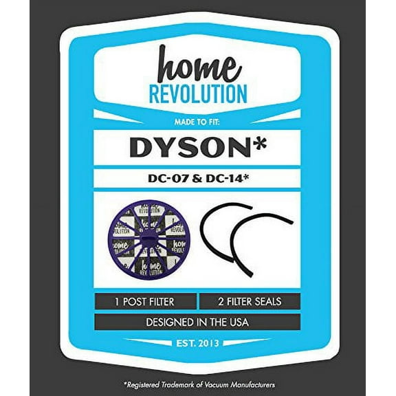 Dyson DC07 DC-07 Home Revolution Brand Replacement Post Motor Allergy HEPA Filter and 2 Seals; Compare With All Dyson DC07 and Dyson DC14 Upright Vacu
