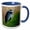 Blue/White, variant on 3drose, a Great Blue Heron Rests on the Foreshore of the Ocean in B.c., 11oz Two-tone Black Mug