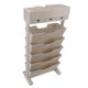 thumbnail image 5 of Beige White Bookshelf Plastic Bookcase Narrow Book Storage Utility Display Shelves for Living Room Bedroom Kitchen with 3 Drawers 40.4x73.8cm, 5 of 5