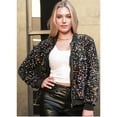 thumbnail image 2 of Sparkly Sequin Jacket Glitter Long Sleeves Zip Up Bomber Velvet Jacket - XX Large, Multicolor, 2 of 4