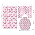 thumbnail image 3 of Pink Breast Cancer and Pioneer Flower Bathroom Rugs Sets 3 Piece,Toilet Cover Set,Absorbent Non Slip Bathroom Mats Sets with U-Shaped Contour Rug Toilet Rug Set, 3 of 5