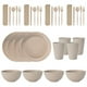 thumbnail image 1 of Nvzi Wheat Straw Dinnerware Sets, 32-Piece Plates and Bowls Sets, Cutlery, Microwave Safe Unbreakable Dinnerware for Parties, Picnic, College Dorm, Camping Beige, 1 of 4