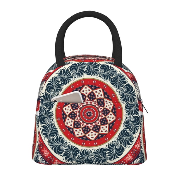 Balery Round Design Bolsa de Almuerzo para Mujeres, Caja de Almuerzo, Bolsa de Almuerzo Pequeña Impermeable, Tote de Almuerzo Reutilizable con Gran Capacidad