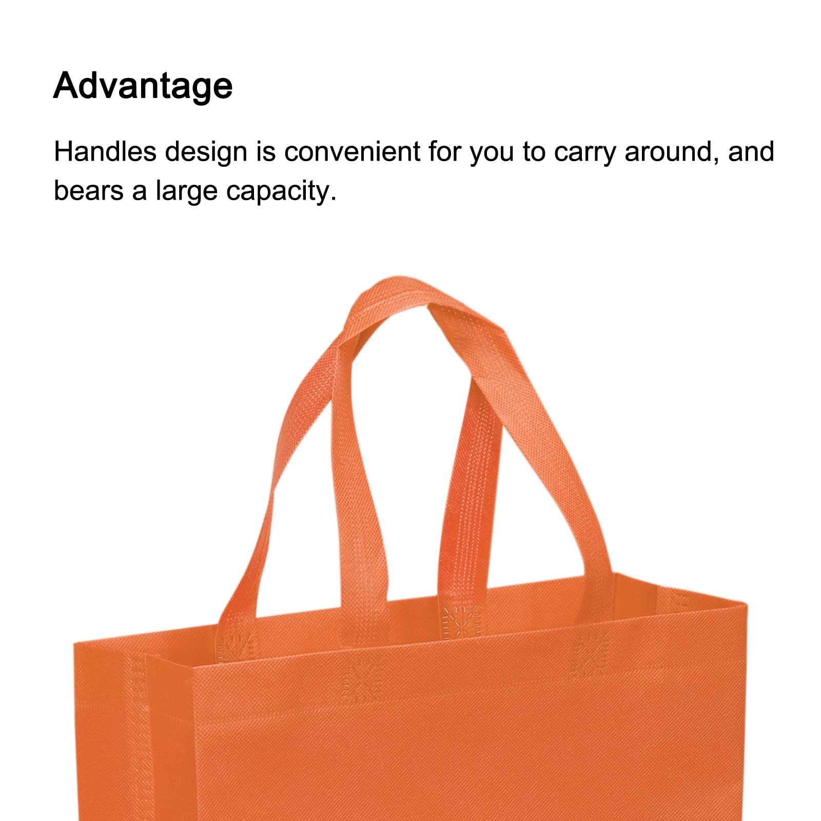 Unique Bargains Reusable Gift Bags Vertical Style Non-Woven Tote Bag Orange