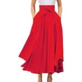 thumbnail image 2 of HLSOHJP Women's Boho Maxi Skirt High Waist Front Lace Up A Line Elegant Swing Dress Pleated Flared Skater Skirts, 2 of 4