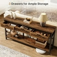 thumbnail image 5 of Tribesigns 70.9" Extra Long Console Table with Drawers, Farmhouse Entryway Table with Storage, Wood Behind Couch Sofa Table Accent Table for Entryway, Living Room, Hallway, 5 of 8