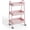 Pink, variant on CONCETTA 3-Tier Utility Rolling Cart, Metal Mobile Storage Rack with Lockable Castors for Office, School, Bathroom, Pink