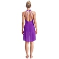 thumbnail image 2 of iefiel Robe de Danse Lyrique pour Femmes avec Strass Robe Asymétrique Jupe en Tulle Fluide en Chiffon Violet TG, 2 of 7