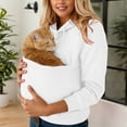 thumbnail image 2 of Fiaer Pet Pouch Hoodies for Women Dog Pocket Sweatshirts Pet Carrier Hooded Pullover Animal Holder Plus Size Long Sleeve Tops White XL, 2 of 9