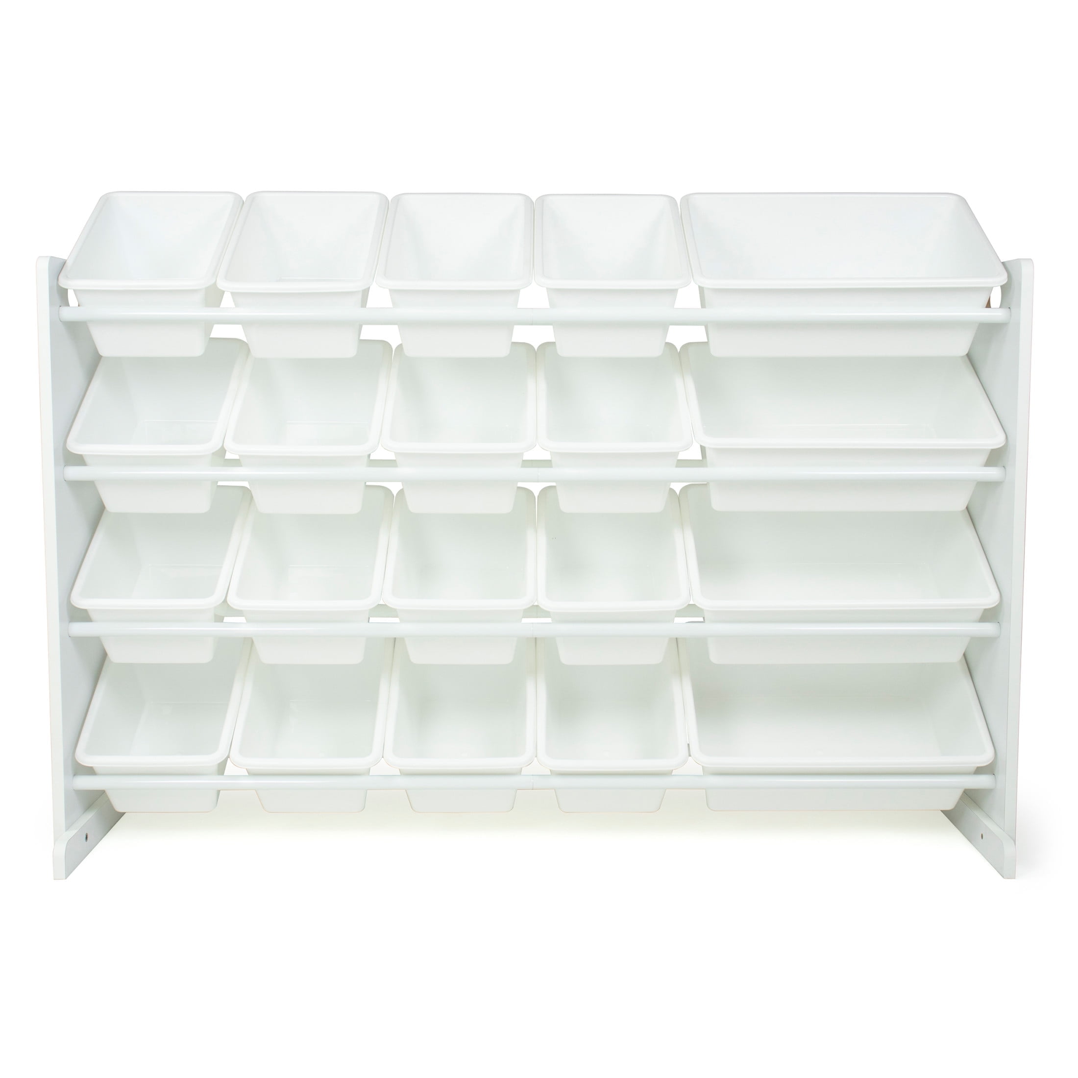 Humble Crew Extra Large Kids Toy Storage Organizer with 20 Plastic Storage Bins, White