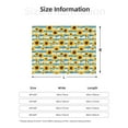 thumbnail image 5 of Fuzoiu White Blue Striped Sunflower Print Flannel Blanket,Throw Blanket,Flannel Home Decor,Fleece Bed Blankets,Cozy Soft Blanket for Bed, Sofa, Camping, and Travel-40"x30", 5 of 6