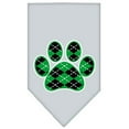 thumbnail image 3 of Pet and Dog Bandana Screen Printed, "Green Argyle Paw", 3 of 10