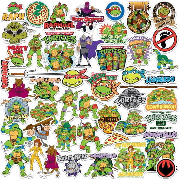 Teenage Mutant Ninja Turtles TMNT 2nd Variety Mix 50ct Vinyl Large Deluxe Stickers Variety Pack – Laptop, Water Bottle, Scrapbooking, Tablet, Indoor/Outdoor