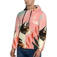 thumbnail image 3 of Rateoe Colorful Cat With Flowers Pattern Mens Hoodie, Pullover Hooded Sweatshirt, Kangaroo Pocket Hoodie Ideal for Daily Wear, Travel and Home-Medium, 3 of 7