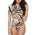 thumbnail image 2 of Picia Watercolor Zebra Womens One Piece Swimsuits Modest Tummy Control Bathing Suits Lace Up Slimming Swim Suit-XX-Large, 2 of 9